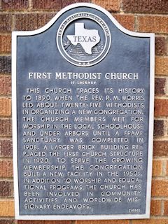 Historical Marker: First Methodist Church of Lockney, Floyd County, Texas