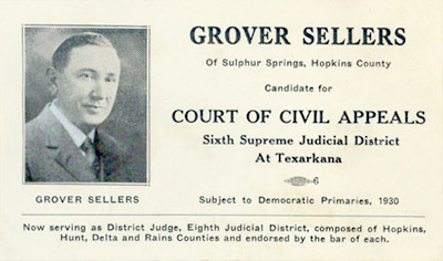 Judge Grover Sellers, Hopkins County, Texas