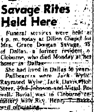 Grace Savage Obit