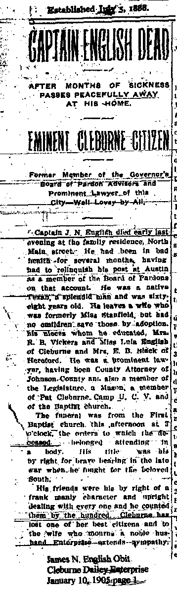 James N English Obit