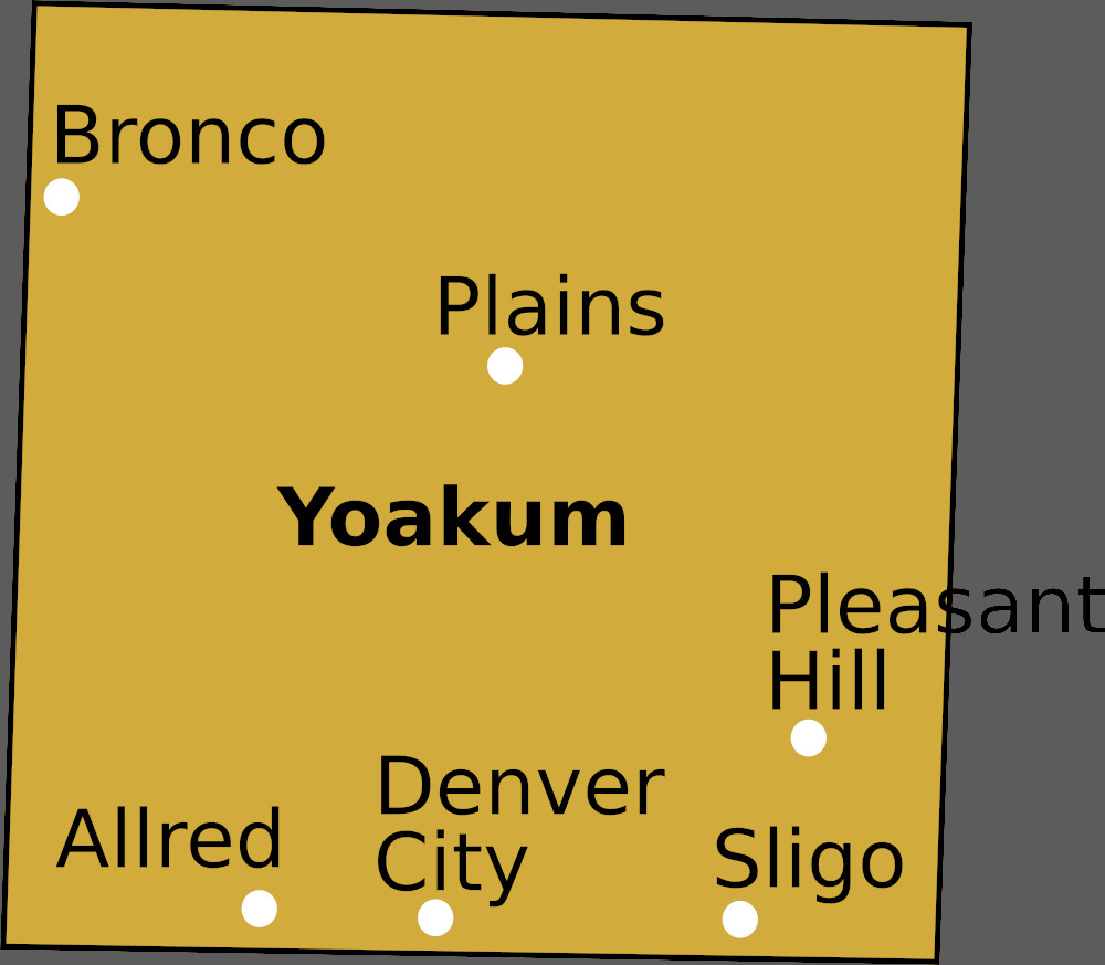 Town locations in Yoakum